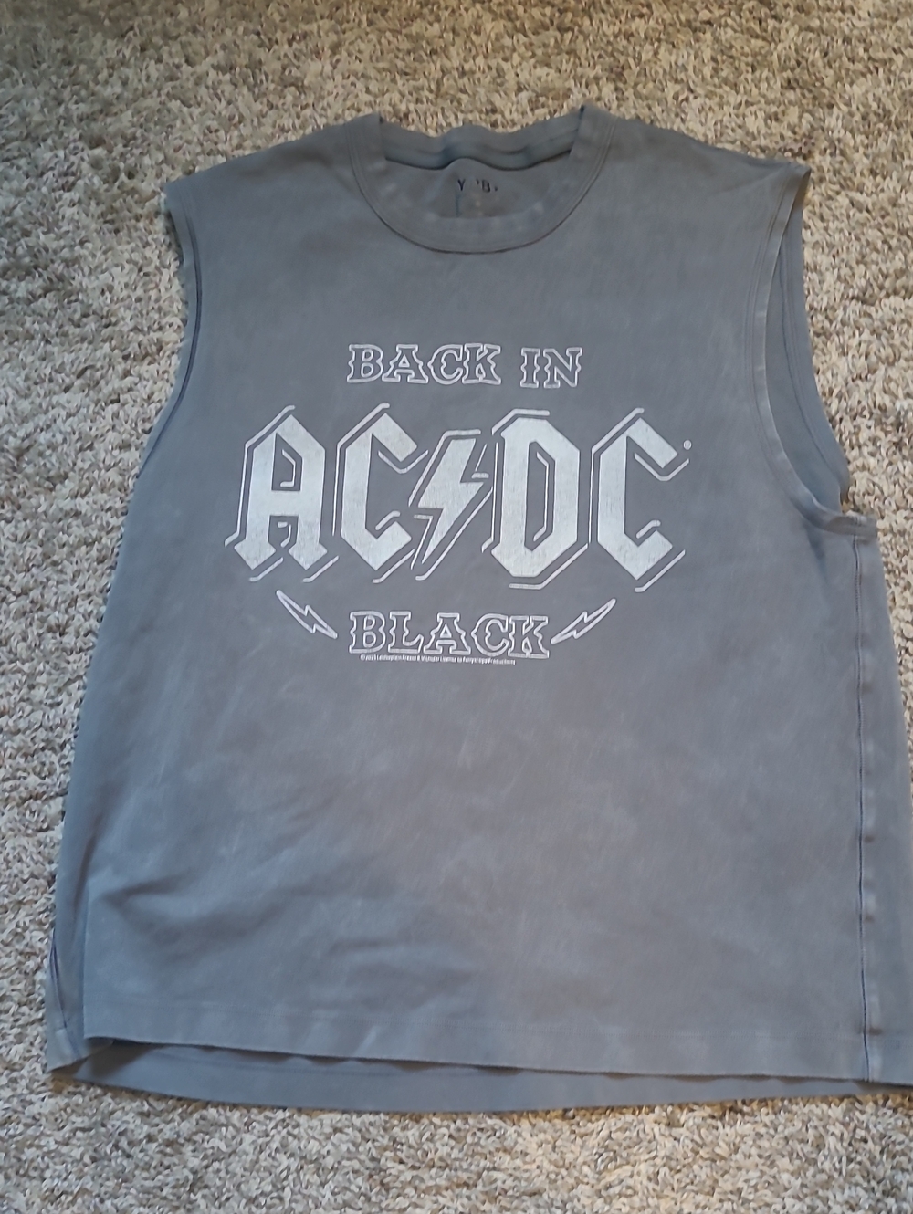 Abercrombie & Fitch Men's Gray AC/DC 'Back In Black' Sleeveless Tank